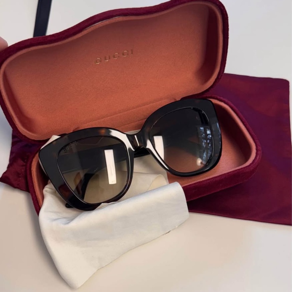 Gucci Women's Brown Cat-Eye Sunglasses
